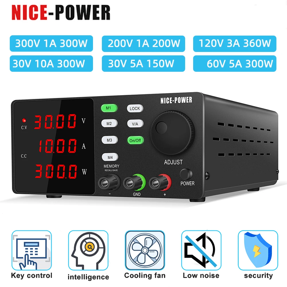 Laboratory DC Power Supply Lab Adjustable Aource 30V10A 200V 300V1A Switching Power supply Continuous Rotation Encode 110v/220v