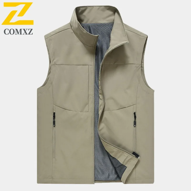 

Men Outdoor Tactical Mesh Vest Multi-Pocket Photog Workwear Sleeveless Hiking Utility Waistcoat Breathable Summer Fishing Jacket