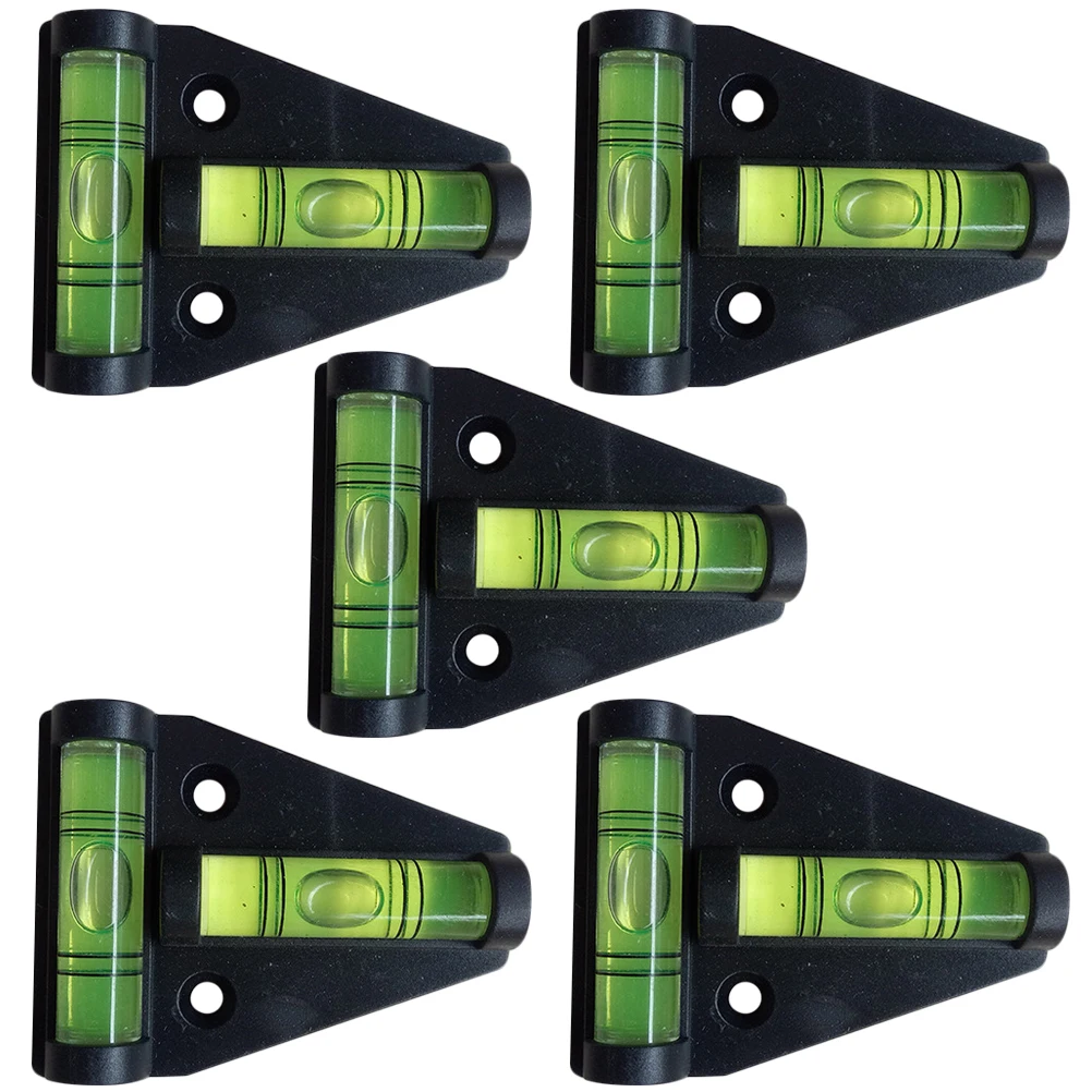 

5pcs Triangle T Shape Bubble Level Installation Holes Platform Balance Measurement Black Mini Levels leveling Tool High