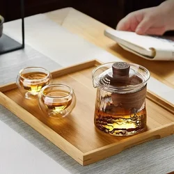 Anti-scalding Heat-resistant Glass Lid Bowl Filter Teapot Heat Resistance Black  Infuser Utensil  Set Single Hand ware