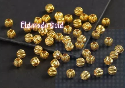 

Золотые бусины Eldorado Gold 18k, отдельные бусины для браслетов, золотые подвески, золотые бусины в форме тыквы для самостоятельного изготовления украшений.