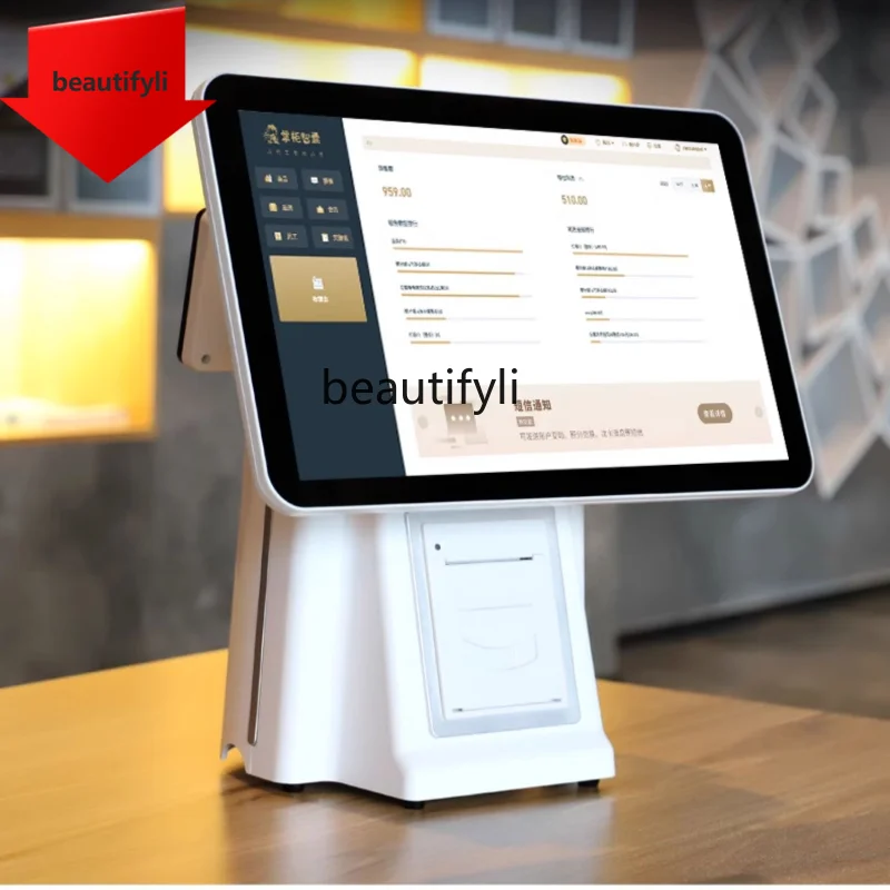 

A61 Convenient Fresh Food Store Cash Register Double Screen Cash Register Cash Register Weighing All-in-One Machine