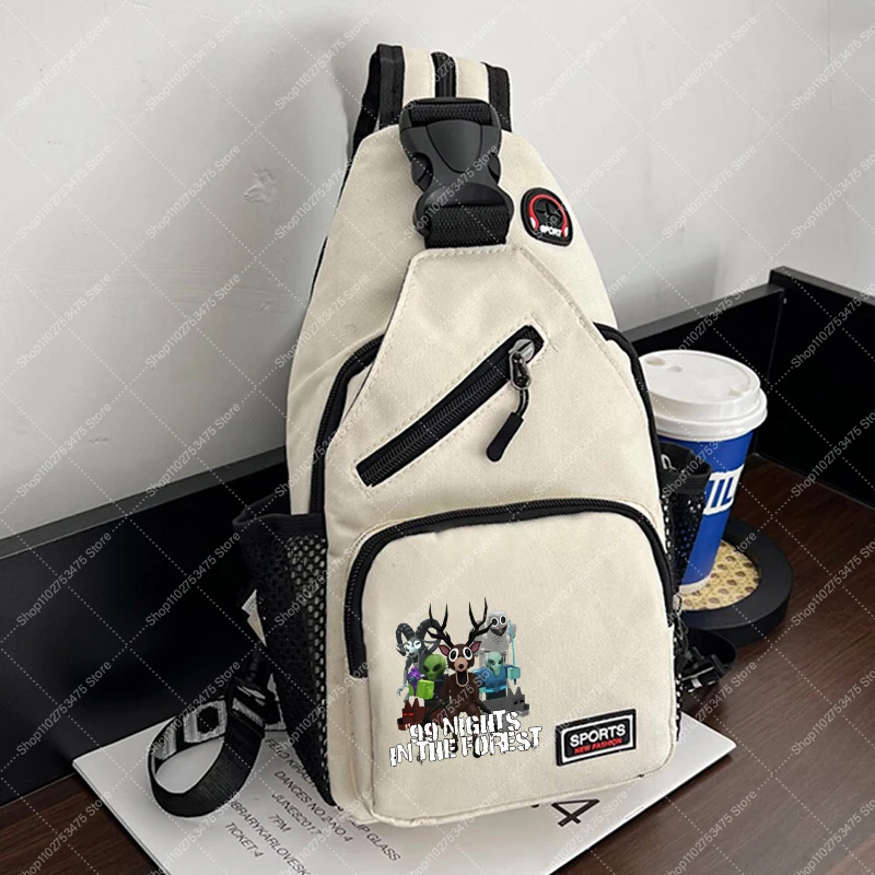 لعبة 99 ليلة في الغابة للأطفال حقيبة كروسبودي بوي كارتون لطيف الصدر حزمة الأطفال أنيمي مطبوعة كيس التخزين هدايا عيد الميلاد