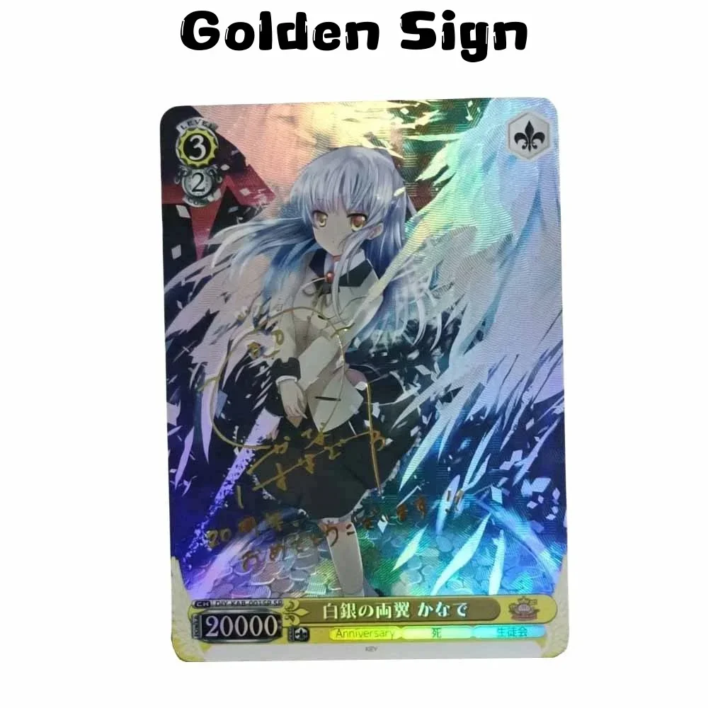 

DIY Angel Beats! Tachibana Kanade Golden Sign Flash Card Anime Peripheral Game Collection Card Holiday Gift for Children