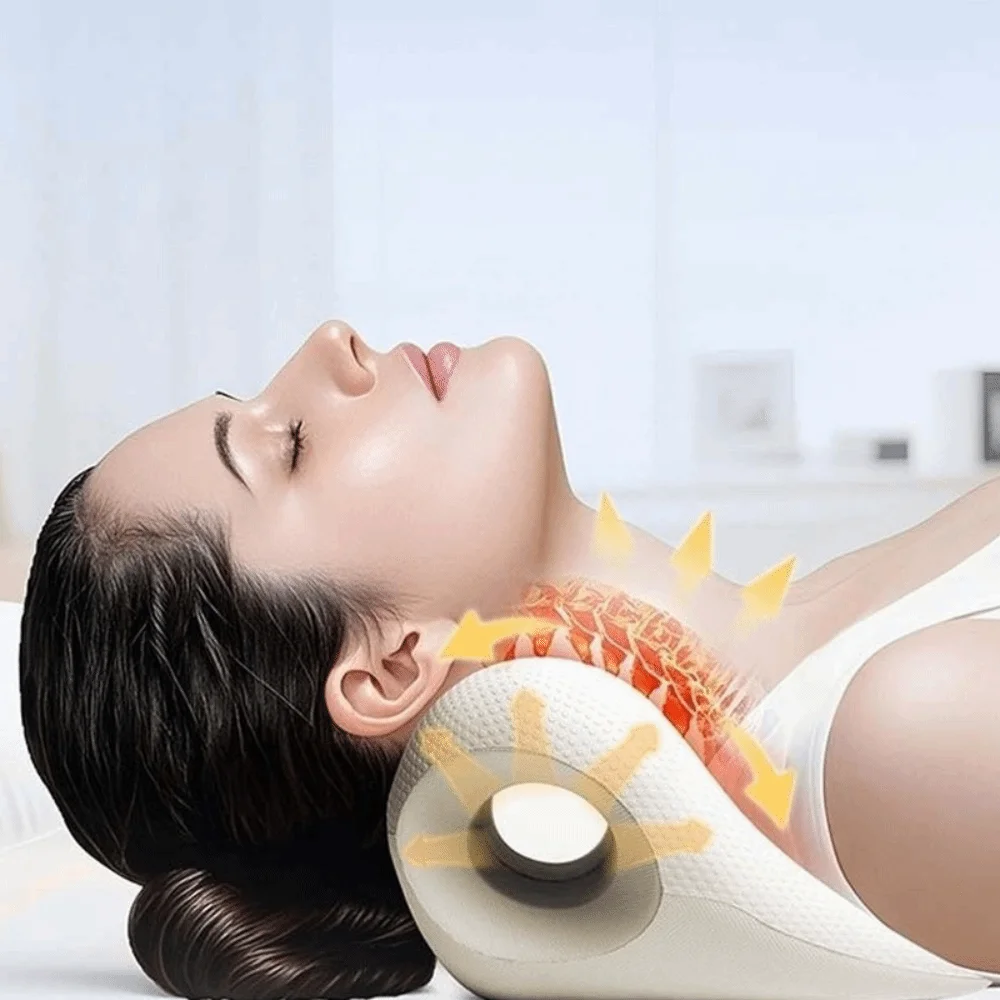 Ergonomic C-Curve Chiropractic Pillow Acupressure Massage Nodes V-Shaped Curvature Neck and Shoulder Relaxer