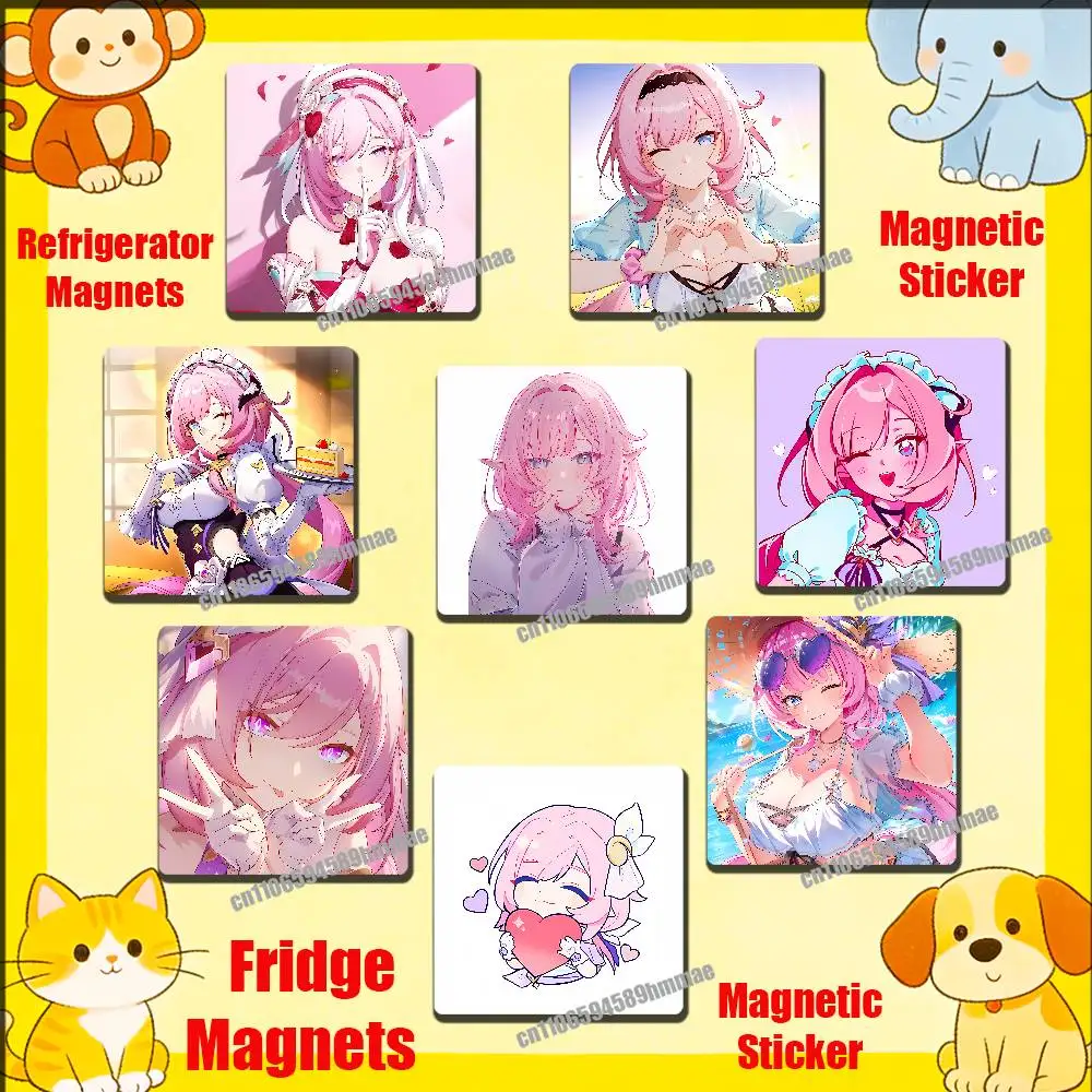 

For Honkai Impact 3 Elysia Fridge Freezer Refrigerator Magnets Kitchen Metal Cabinet Magnetic Sticker Card