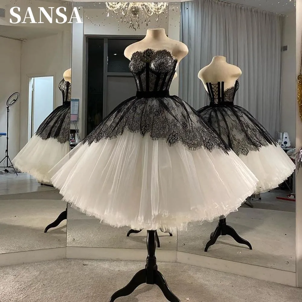 

Sansa Princess Strapless فساتين السهرة Boll Gown Tulle Vestidos De Noche Sweetheart Knee-Length Elegant Sleeveless Prom Dresses