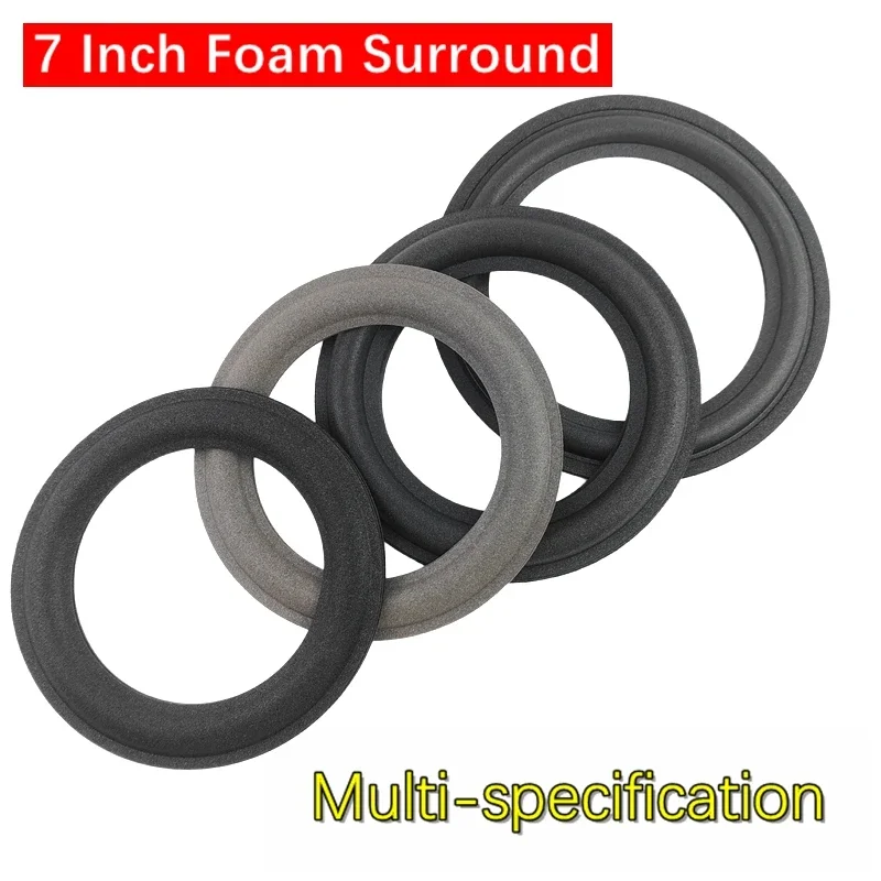 2 unidades de borde de espuma para altavoz de 7 pulgadas (172mm/187mm), suspensión lateral de woofer, reparación de altavoces de audio, subwoofer DIY para Focal