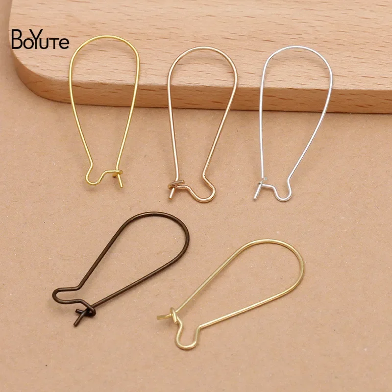 BoYuTe (200 Pieces/Lot) 32mm Metal Brass Earring Hooks Ear Hook Accessories Diy Handmade Jewelry Materials