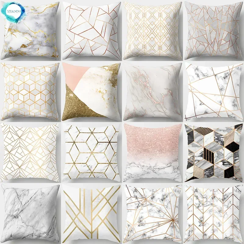 

Brief Marble Geometric Sofa Decorative Cushion Cover Pillow Pillowcase Polyester 45*45 Throw Pillow Home Decor Pillowcover