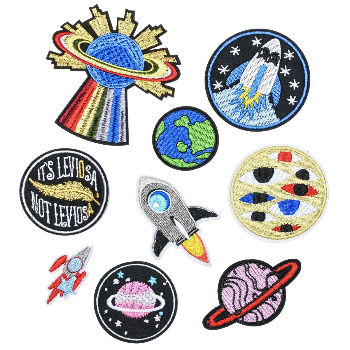 High Quality Cosmic Planet Embroidery Ironing Sewing Cloth Paste DIY Clothing Luggage Decoration Hole Repair Accessories Patch