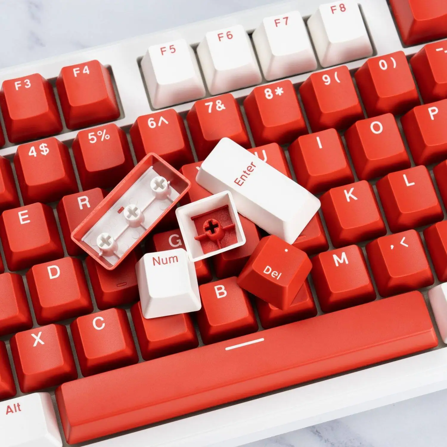 Keycaps, Two-Color Injection Molded Mechanical Keyboards Keycaps Closed Character Adapted Keyboards 61/87/98/104