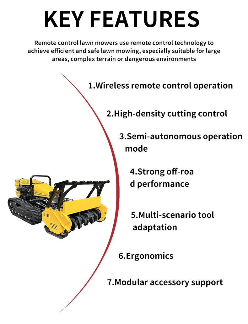Maßgeschneiderter ferngesteuerter Rasenmäherroboter mit Raupen, selbstfahrender großer Rasenmäher für Rasen- und Gartengebrauch