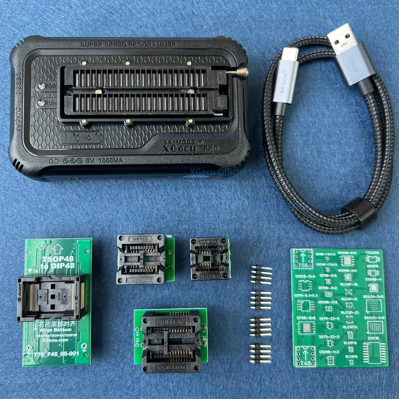 XGecu T76 USB3.0 Universal Programmer support EEPROM  NOR NAND EMMC MCU GAL+ 5 parts 11parts or 13parts adapter kit