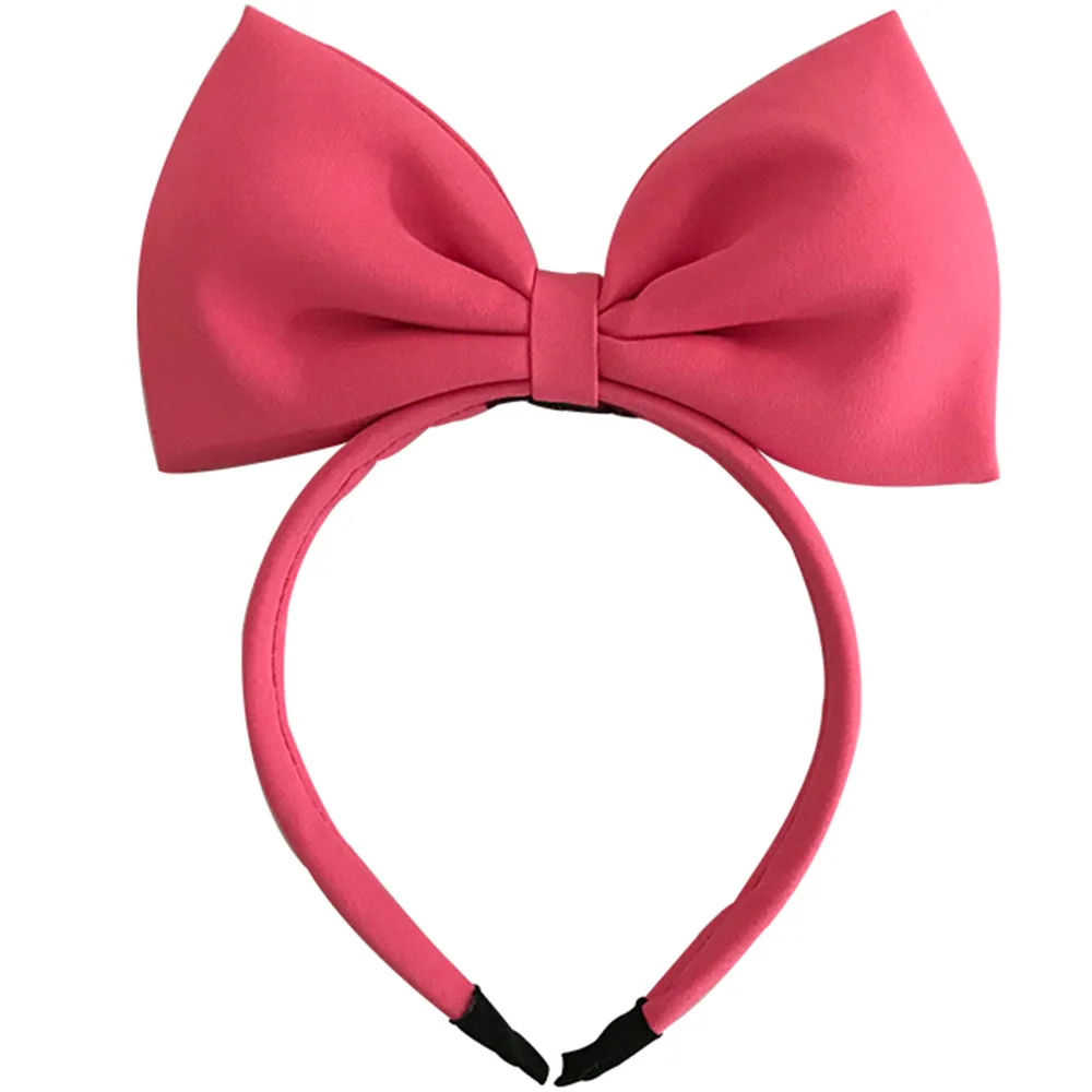 Princess Red Pink Black Solid Color Big Bow Fabric Handmade Adult Children\'s Headband Girl Birthday Party Hair Accessories