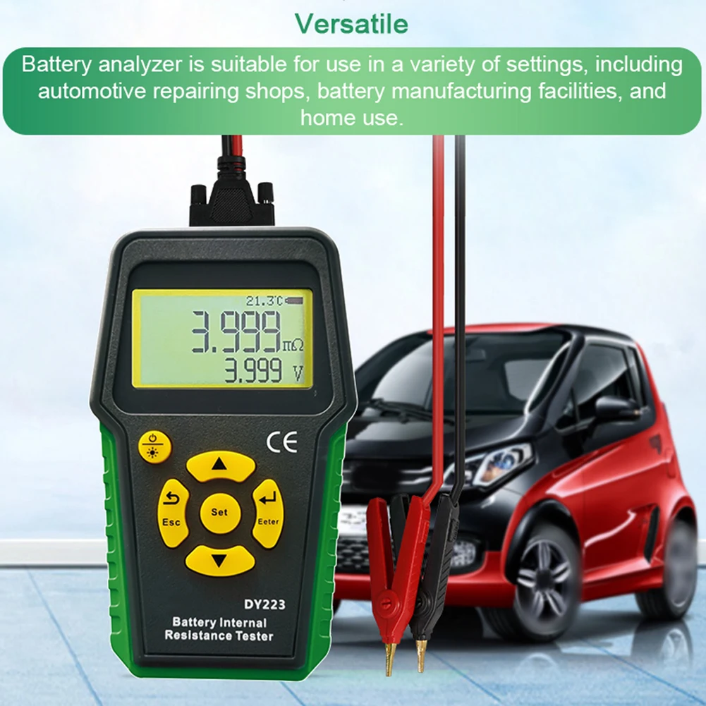DY223 Battery Analyzer Tester With Kelvin 4-Wire, Internal Resistance & Voltage Tester For EV, Auto, Motorcycle, 0-200mΩ,