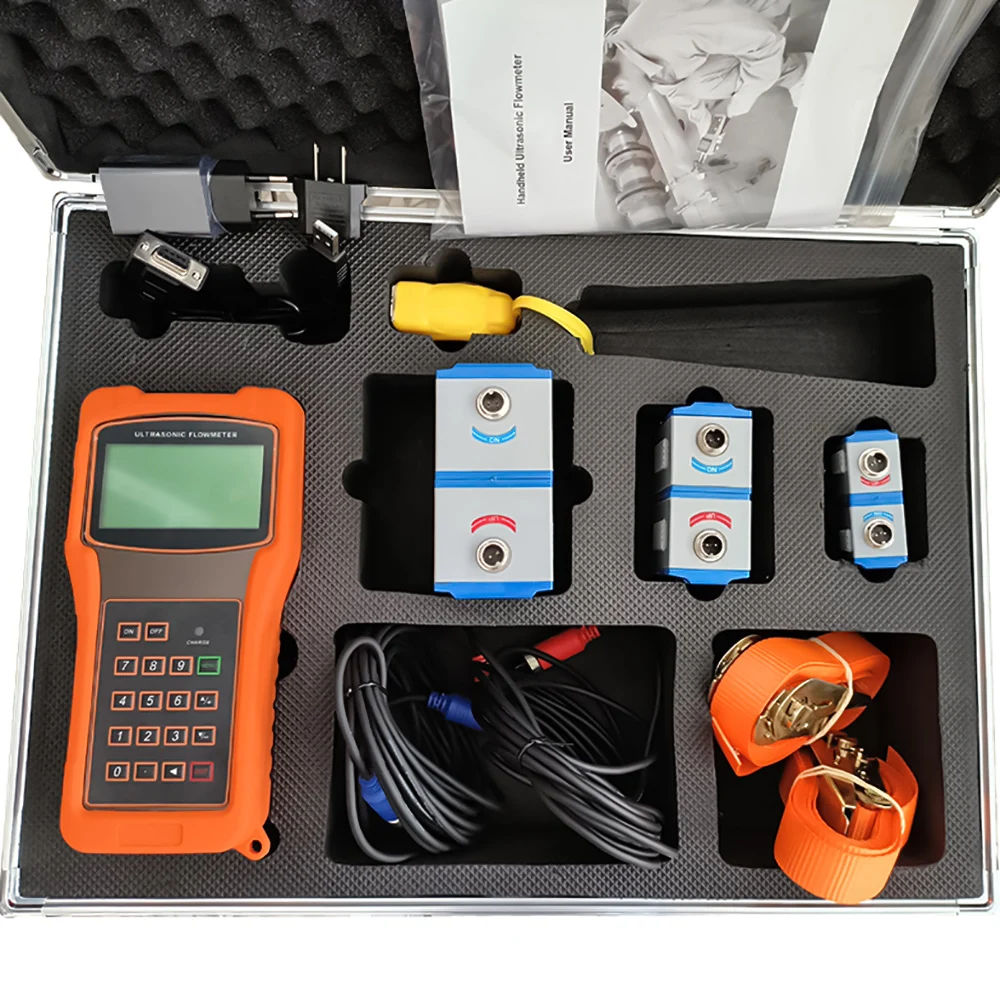 Handheld Portable Digital Liquid Ultrasonic Flow Meter TUF-2000H Water Flowmeter TS-2/TM-1/TL-1 Transducer Clamp Sensor