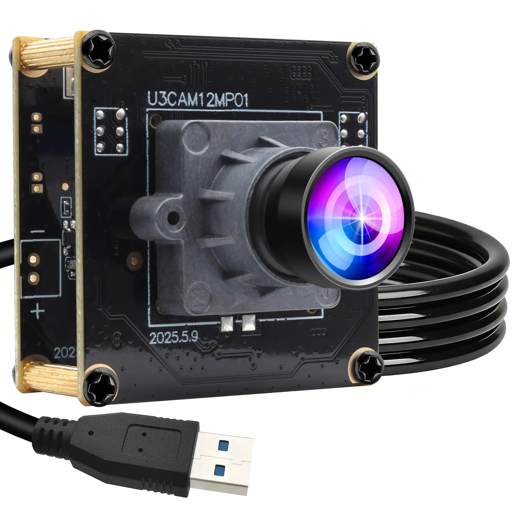 230fps 1080P USB3.0 Camera High Speed 4K-60fps 12MP-30fps No Distortion Lightburn Mini Camera for Engraver, 3D Printer