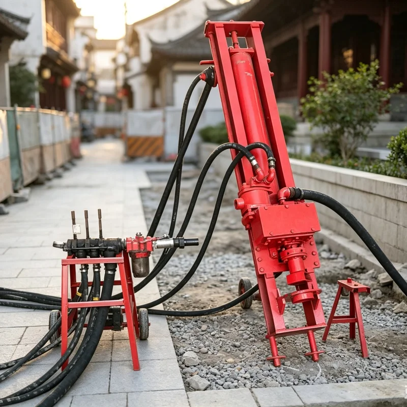 Customized Bracket‑type Triangular DTH Rock Drilling Rig, Small Punching Machinery for Quarry Slope Support