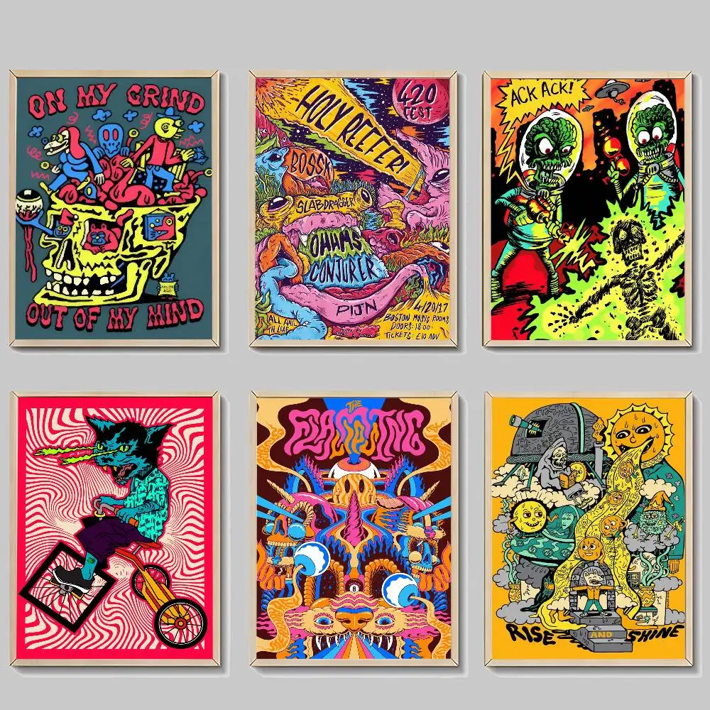 Anime K-Killer Acid art   Vintage Posters Sticky Retro Kraft Paper Sticker DIY Room Bar Cafe Kawaii Room Decor