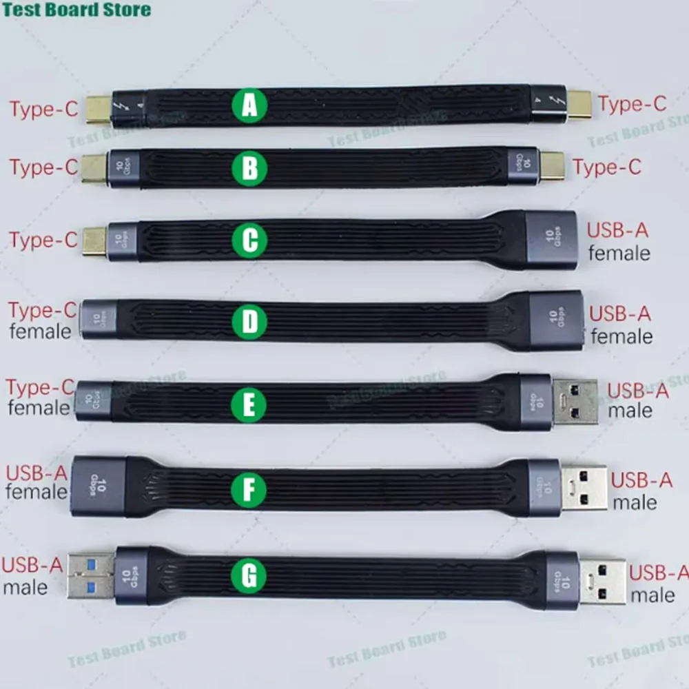 1Pcs USB4 Type-C Data Cable Short Cable 40Gbps PD100W Fast Charging USB3.2 Gen2 10Gbps Charging Data Cable for Samsung SSD