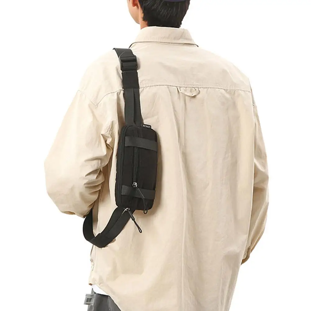 Saco de peito cor pura náilon leve esportes crossbody saco de fitness ao ar livre correndo saco da cintura ciclismo fitn telefone saco