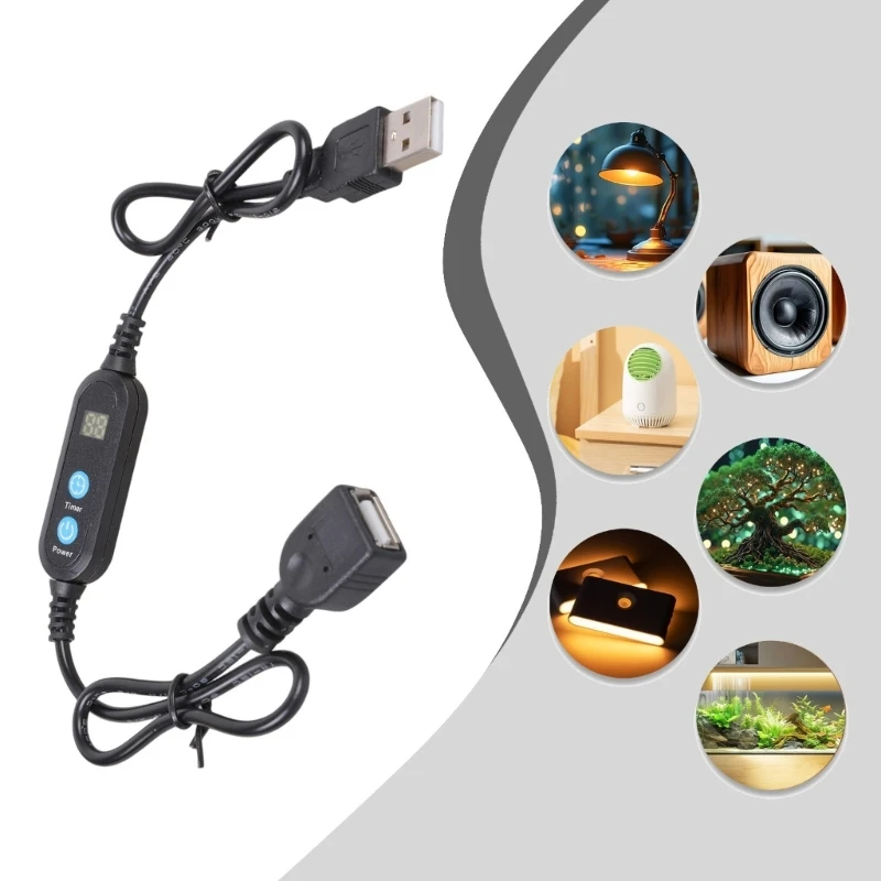 4XFC Practical USB Interval Timer Wire Metal Connector Perfect for Household Gadgets