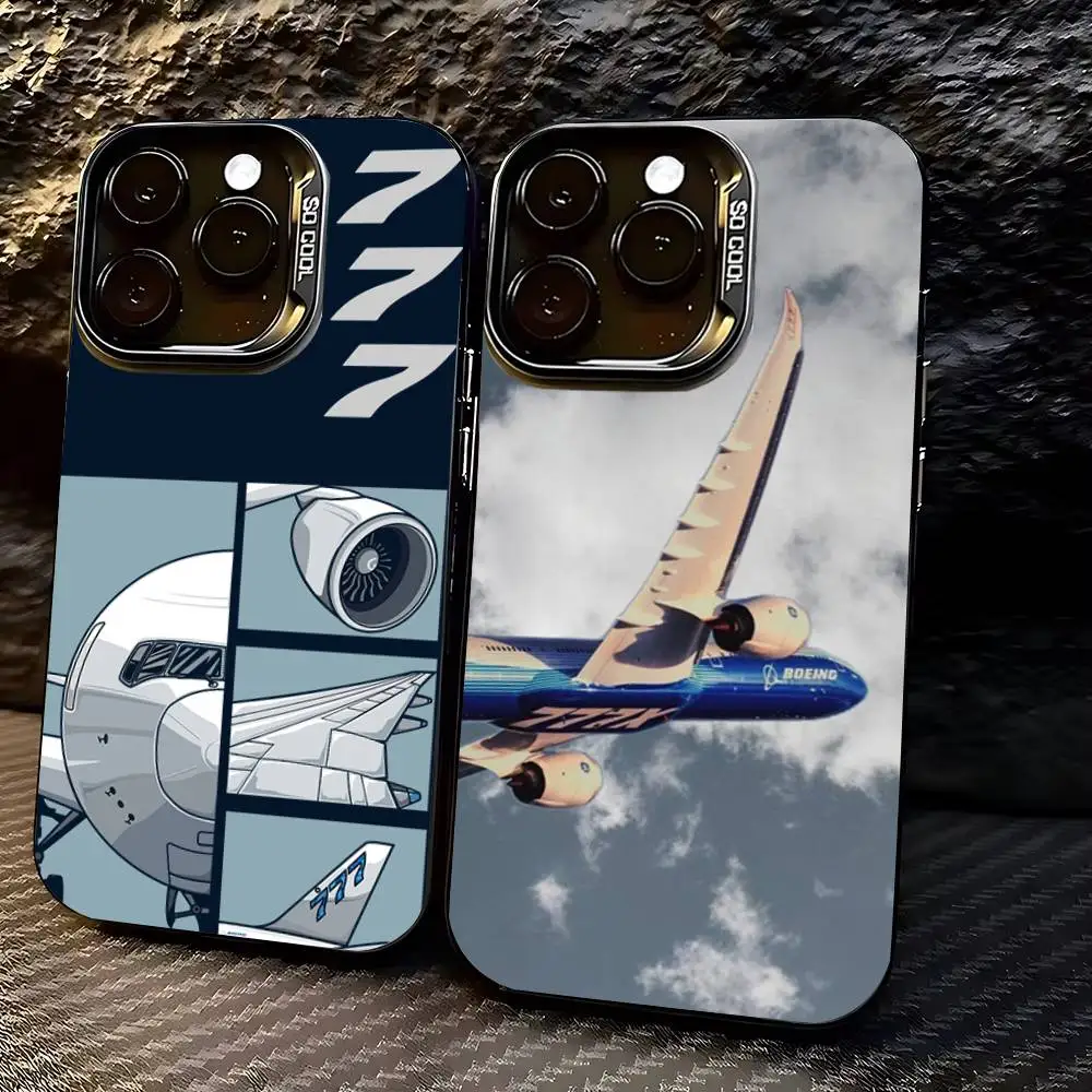 

B-BoeingS 777 Top Airplane Phone Case For iPhone 17,16,15,14,13,12,11,Pro,MAX,Plus TPU Soft To Skin-friendly Cover