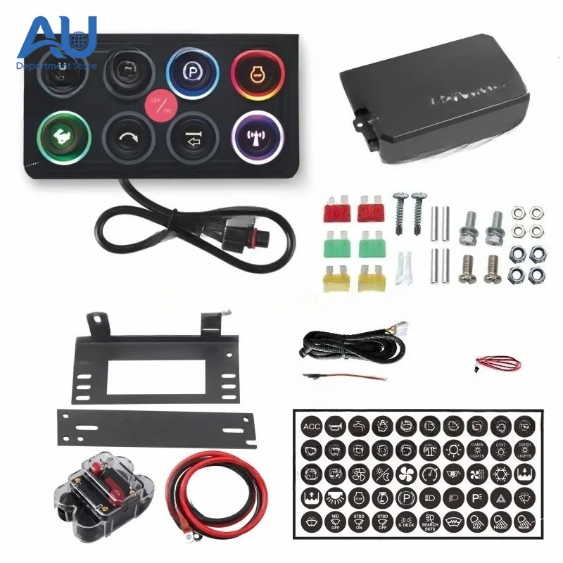 8 Gang Silicone Waterproof Switch Panel System For Car RV Yacht Modification Universal Auto Electrical Control Panel