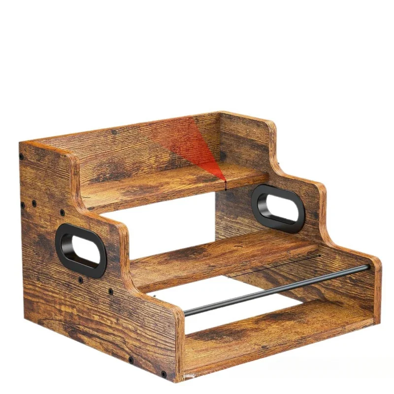 Wooden Multi Tier Storage Rack Wine Bottle Rack Kitchen Plant Display Shelf Step Style Organizer for Home Kitchen Living Room
