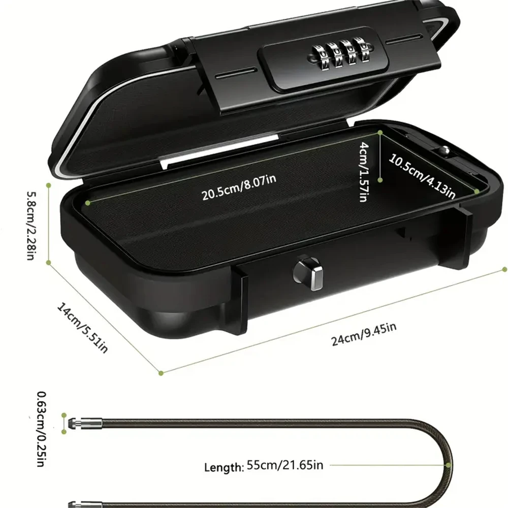 Cassaforte da spiaggia portatile con serratura a combinazione: scatola portachiavi impermeabile di grande capacità per viaggi e uso all'aperto