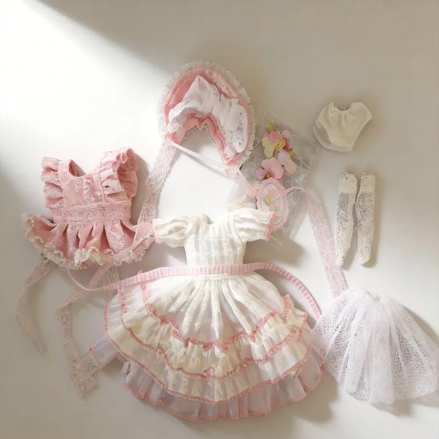 

1/6 SD BJD Doll Clothes Rose Manor Pastoral Lolita Style Coraline Handmade Doll Outfit for 30cm Dolls