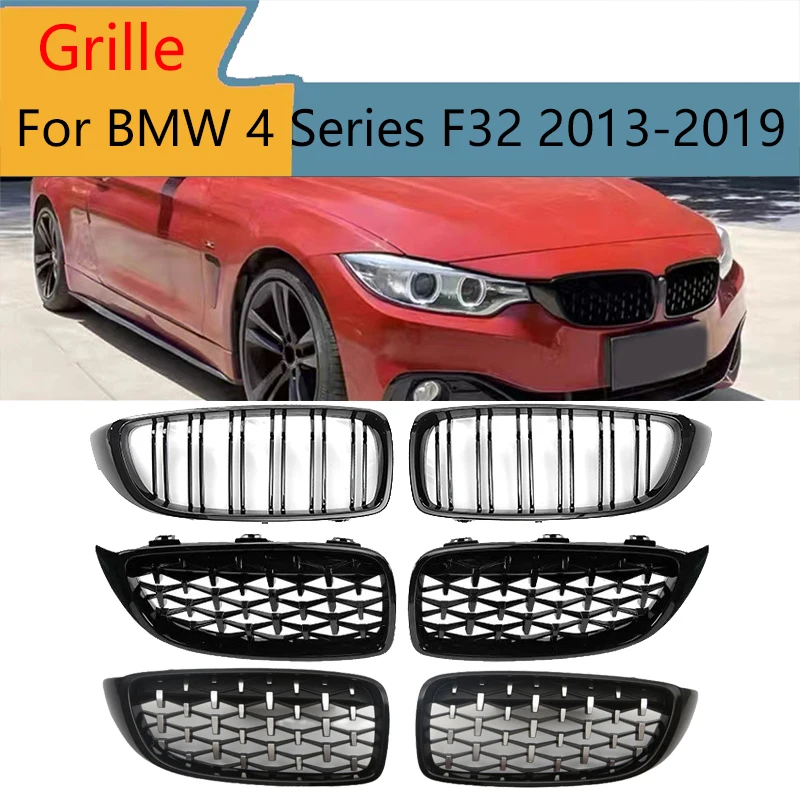 

For BMW 4 Series M3 M4 F32 F33 F36 F80 F82 F83 2013-2019 Kidney Diamond Grille Front Bumper Mesh Grills Replacement Auto Parts