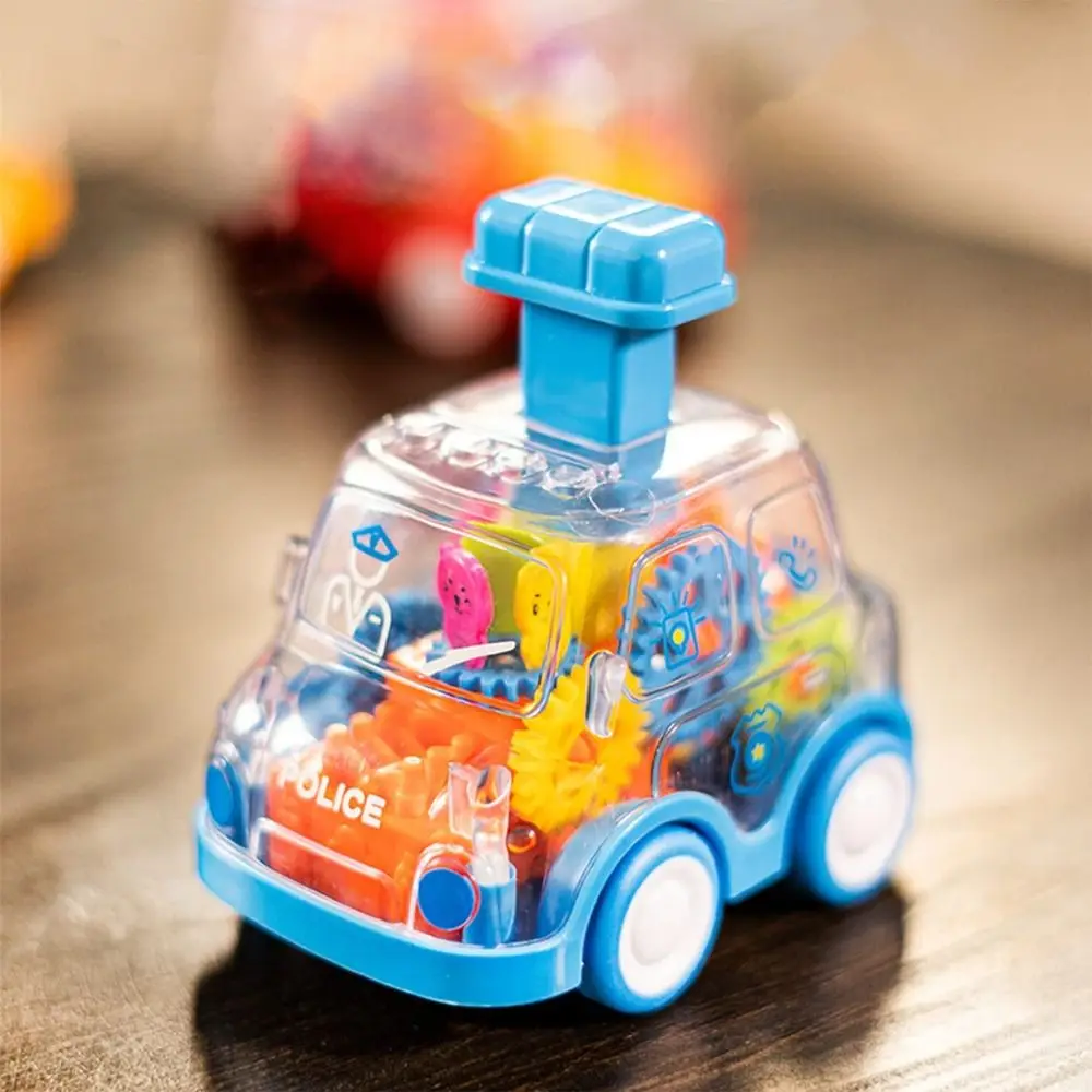 Cartoon Transparante uitrusting Auto Speelgoed Interactief speelgoed voor kinderen met rails Lnertia Pull-back-auto's Inertie Slide Press Car