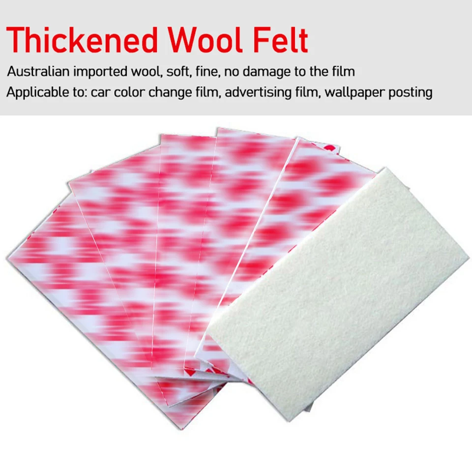 Professional 4 inch Pre-Cut Squeegee Felt Pads with Adhesive Backing,Wool Felt Tape Buffer Protection Kit for Vinyl Wrap KLT-18Y