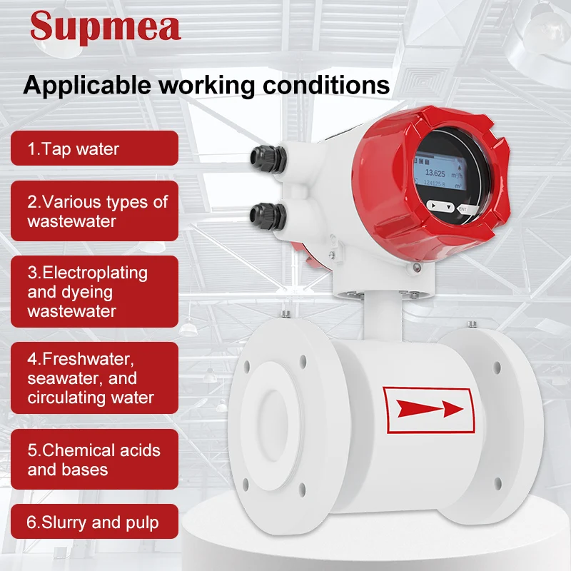 GOOD 4-20mA Electronic diesel Flow Meter Integrated Magnetic Flowmeter Caudalimetro RS485 Digital Liquid Electromagnetic Flow Me