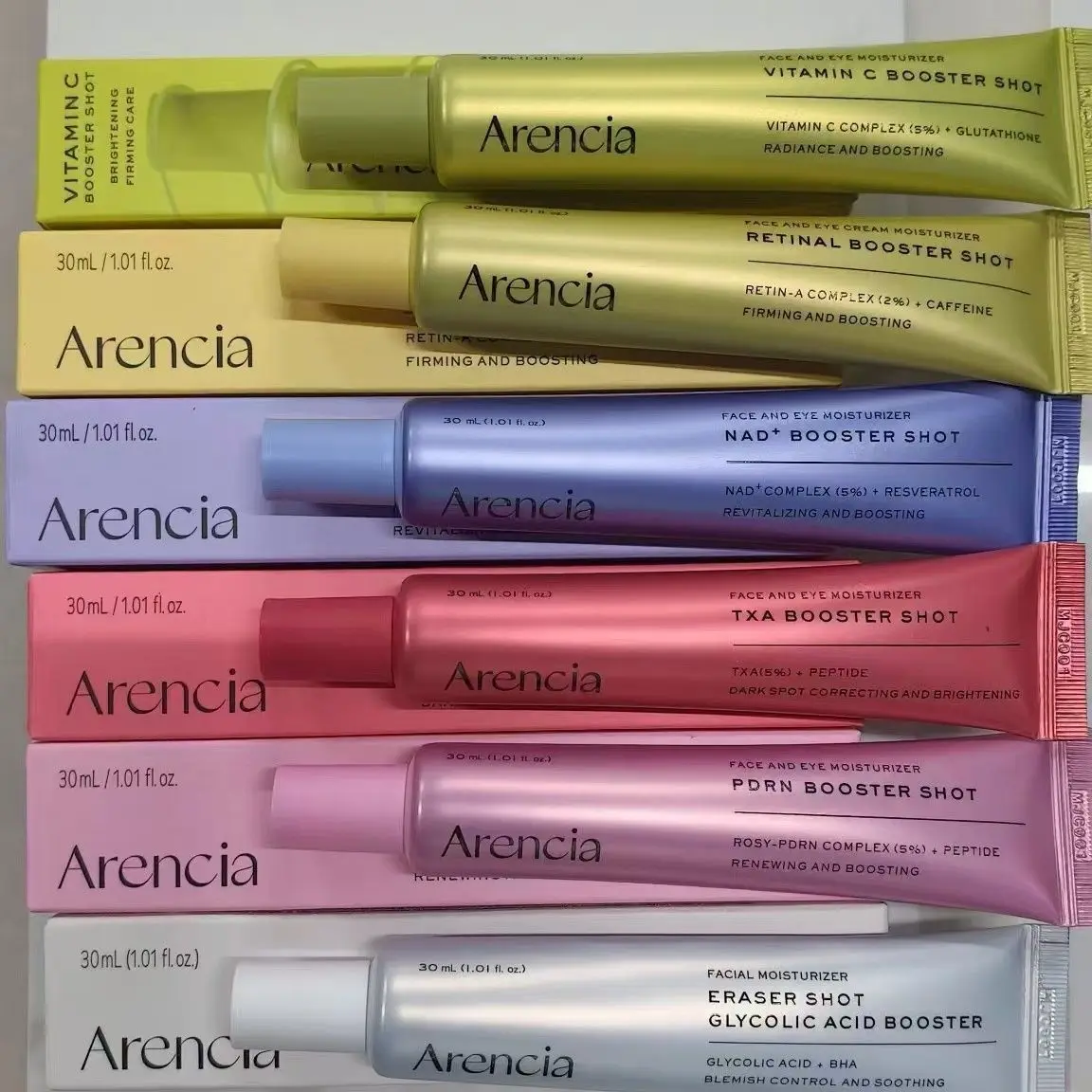 Arencia Brightening Essence Serum Booster Shot With Glycolic Acid/PDRN/TXA/NAD+ Eraser Shot Booster Shot Face Serum Wrinkle Care