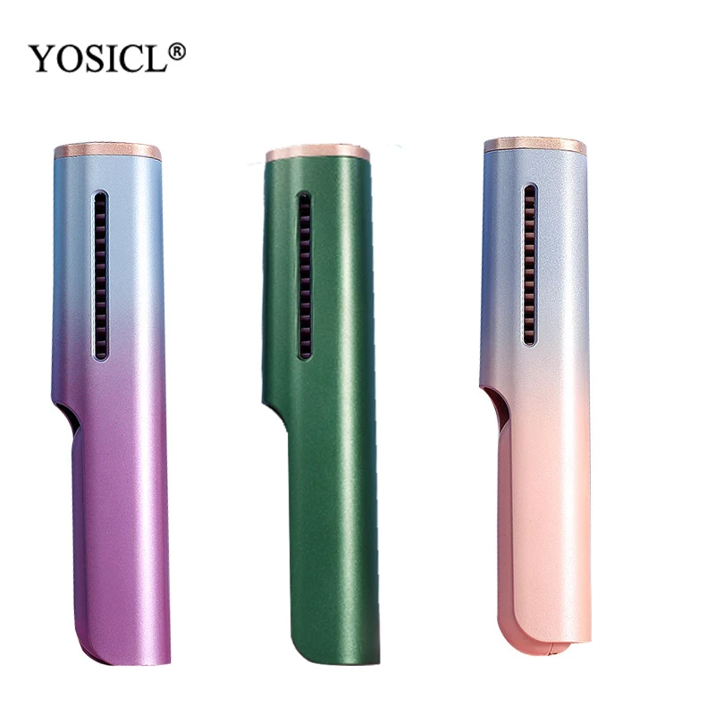 Cordless Hair Straightener Brush Portable Hair Straightening Ceramic Iron Rechargeable Fast Heating Straightener Curler Hot Comb