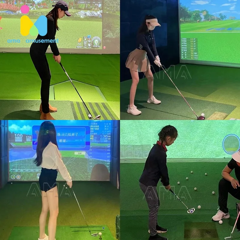 AMA Customize Golf Simulator Indoor Machine 5d Golf Simulator Indoor Golf Simulator