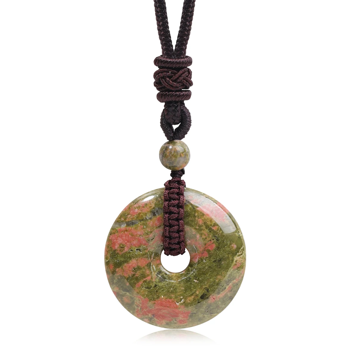 Men's Natural Gemstone Necklace Pendant, Adjustable