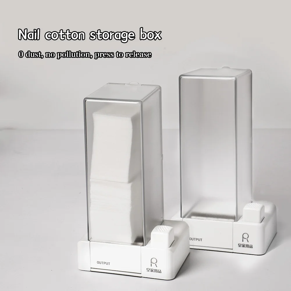 1 Box Press Type Cotton Storage Box One-Press Lint-Free Cotton Feeder Nail Art Cotton Pad White Automatic Cotton Pad Dispenser