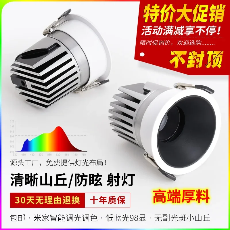 Embedded Hill Wall Washing Spotlight Home 98 Display Low Blue Light Full Spectrum Narrow Side Anti-glare Led Spotlight