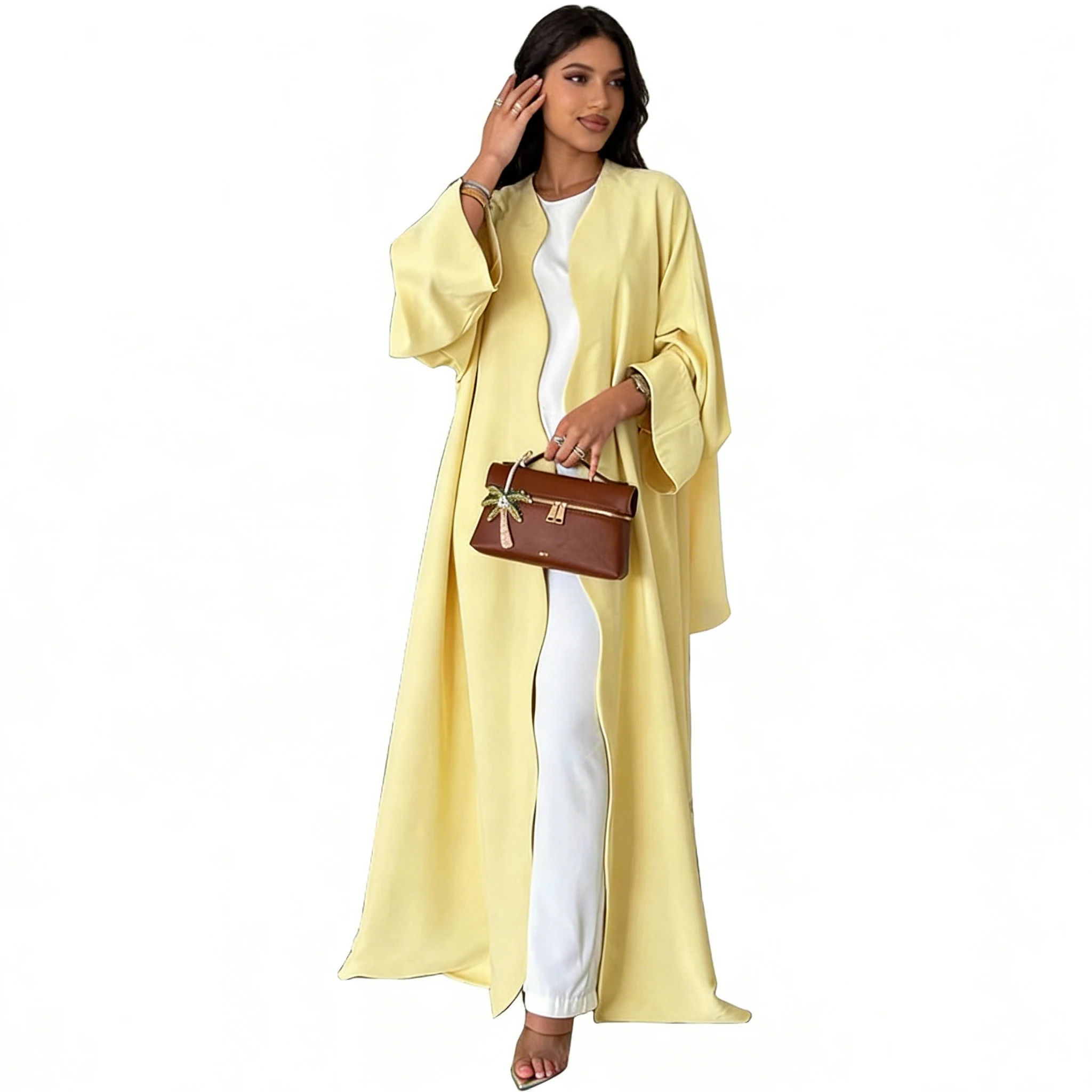 

Dubai Modest Abayas for Women Open Front Abaya Kimono Cardigan Muslim Dress Turkey Kaftan Jalabiya Caftan Marocain Femme Robe