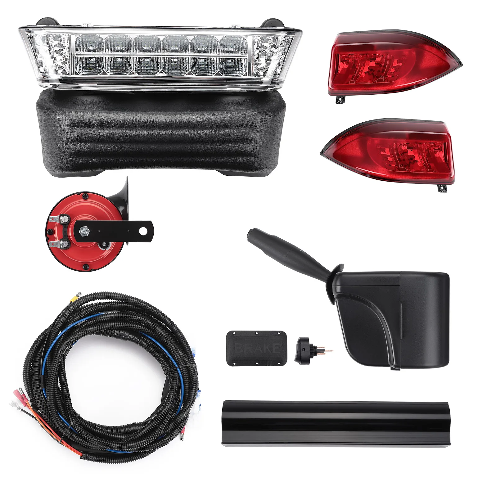 

Golf Cart Upgrade Street Legal Headlight Kits for Club Car Precedent from 2004+ Gas/Electric Brake Turn Signal Tail Light Horn