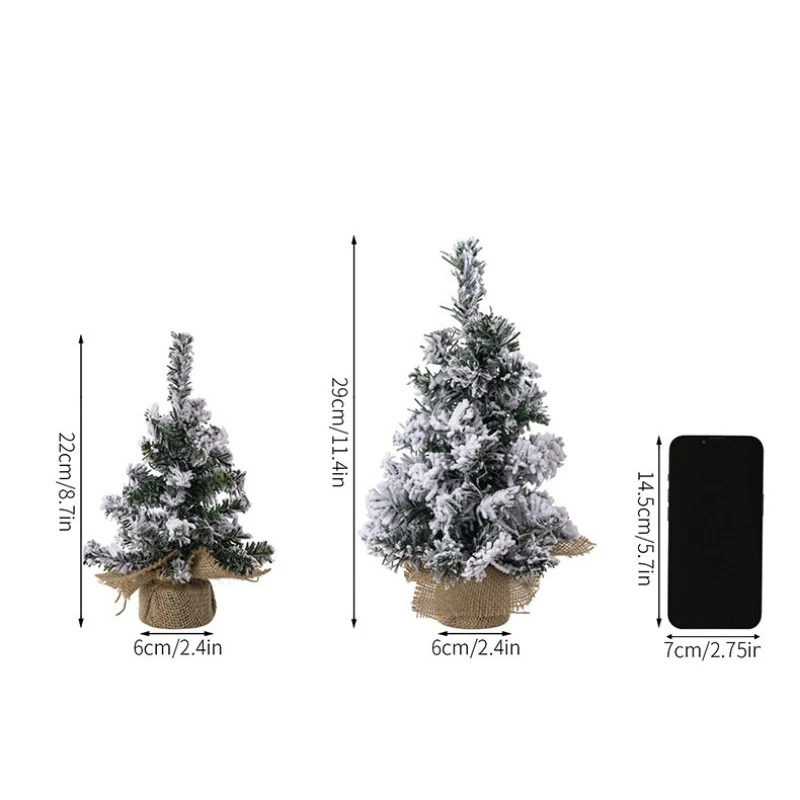Creative Snow-sprayed Simulated Snow-dusted Christmas Tree Mini Table Small Tree Ornament Decor Tree for Xmas Scene Arrangement