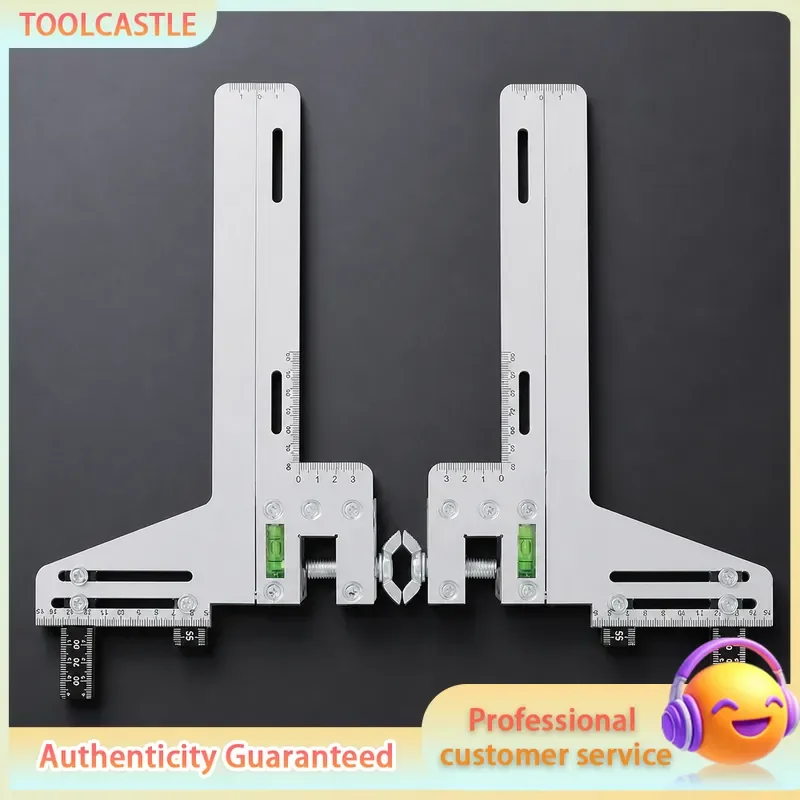 Double Track Rail Positioning Ruler Elevator Lift Guide Measuring Tool Precision Alignment Gauge for Installation Adjustment