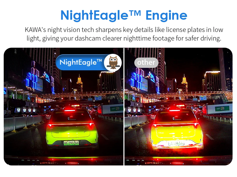 KAWA Dashcam D6 3K Upgrade Nachtsicht 24/7 Parküberwachung Superkondensator Notfallaufzeichnung Auto-DVR Sprachsteuerung – Detail 7