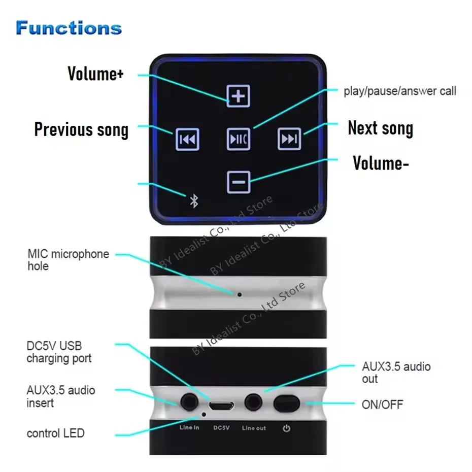 Głośnik Bluetooth Adin 26W z wibracjami, przenośny, bezprzewodowy subwoofer muzyczny z wibracjami, metalowy soundbox, głośny, zapobiegający zakłóceniom od sąsiadów, model 2025