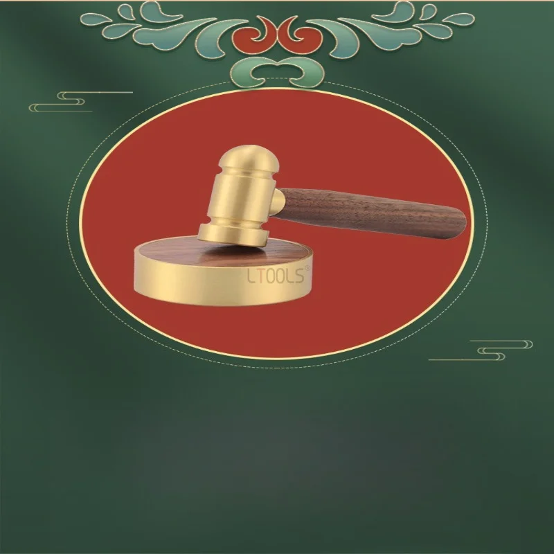 Brass Round Head Mini Hammer Wooden Handle Small Mallet Household Tool for Cracking Walnuts Hitting Golden Eggs Hand Striking
