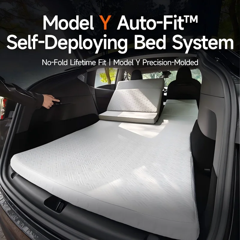 For Tesla Model Y 2019-2026 Compressible memory foam hidden mattress Compressible memory foam hidden mattress Car Travel Bed